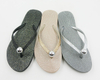 Silver Ball Decorated Flip Flops