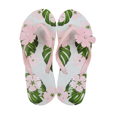 Lady Sandals with Tropical Pattern